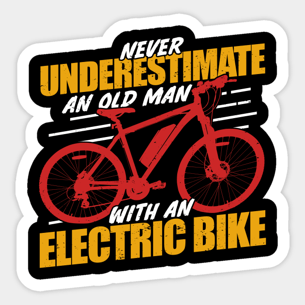 Electric Bike E-Bike Bicycle Cyclist Old Man Gift Sticker by Dolde08